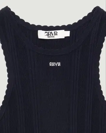 GROVE PETAL SLEEVELESS KNIT 네이비