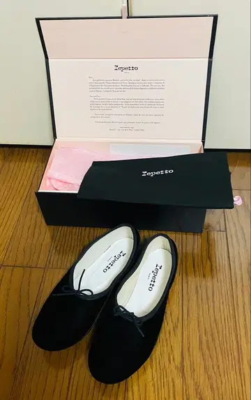 repetto 벨벳 발레 슈즈 블랙 36