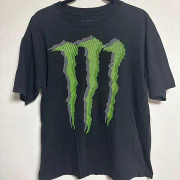 Y2K 그런지 MONSTER ENERGY 빅 로고 티셔츠 L 블랙