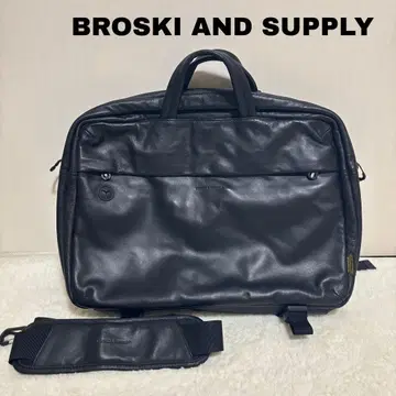 BROSKI AND SUPPLY 가죽 비즈니스 백 3WAY 백 A4 수납