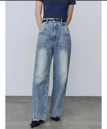 ZARA 하이라이즈 와이드 레그 데님 팬츠