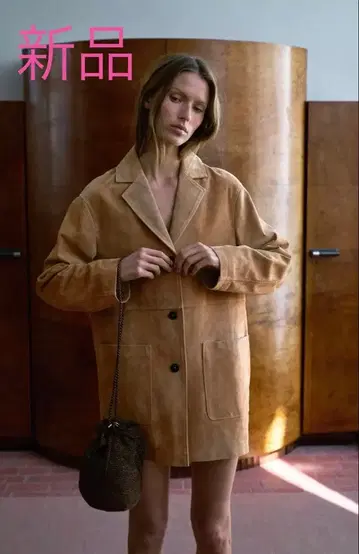 택 포함 새상품 정가 3만엔! ZARA 자라 * 100% 스웨이드 가죽 자켓 S