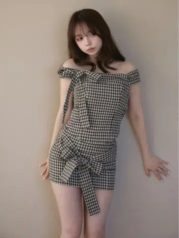 andmary Ruban 리본 세트업 S 사이즈