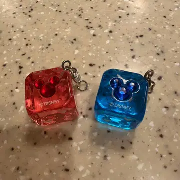Disney 미키 다이스형 키링 파랑빨강 2개 세트 주사위