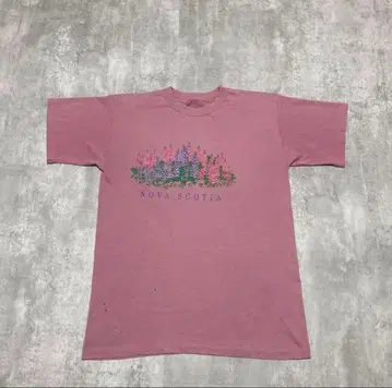 90s 빈티지 T셔츠 싱글 스티치 꽃 캐나다 노바스코샤주