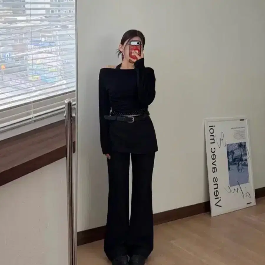 스커트 레이어드 슬랙스 벨트 세트