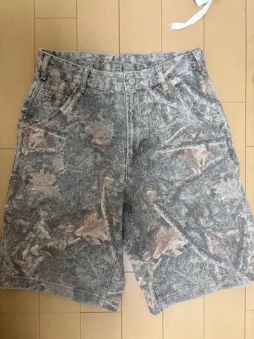 ZARA 카모 패턴 숏팬츠 데님 남성용 30 조츠 리얼 트리