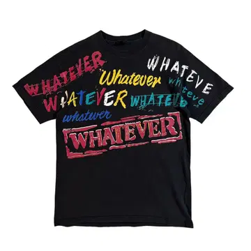Whatever 그래픽 반팔 T셔츠 블랙