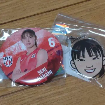 배구 일본 대표 여자 세키 나나미 캔배치 & 아크릴 마커 2종 세트