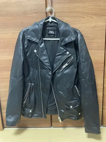 ZARA 인조 가죽 라이더 자켓 블랙 S
