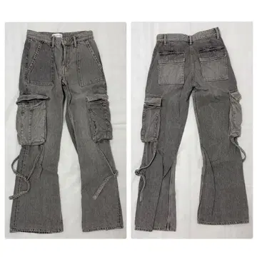 ZARA 카고 데님 팬츠 그레이 여성용