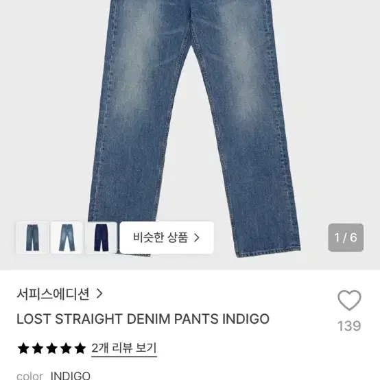 LOST STRAIGHT DENIM PANTS INDIGO