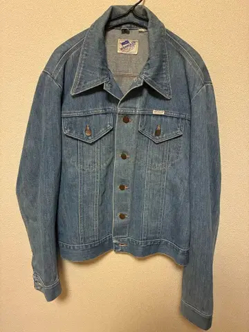 80s Wrangler 랭글러 데님 자켓 USA 플래그 화이트 택