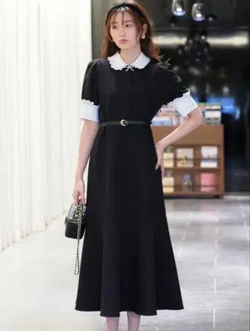 RUIRUE BOUTIQUE 바이컬러 클래식 원피스