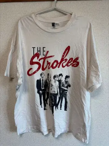 H&M The Strokes 밴딩 티셔츠 화이트