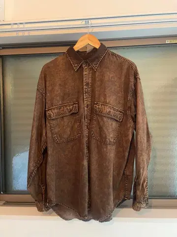 BEAMS 긴팔 셔츠 브라운 계열 M 사이즈