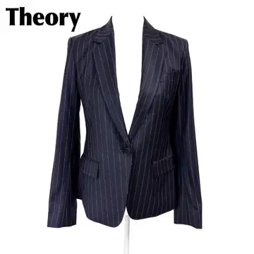 [새상품급] Theory 테일러드 자켓 스트라이프 2 네이비 스트라이프