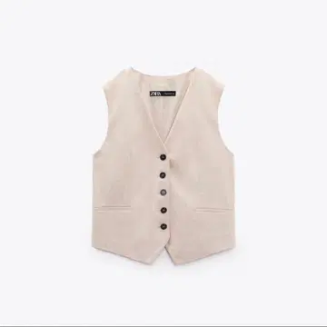 ZARA 자라 린넨 베스트 내추럴