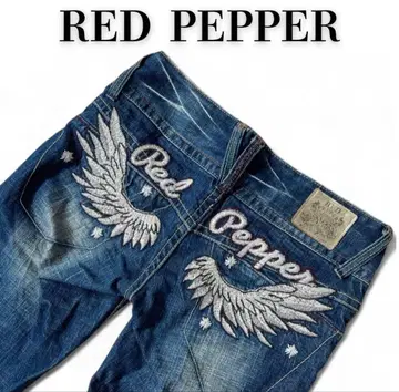 RED PEPPER 윙 자수 부츠컷 데님