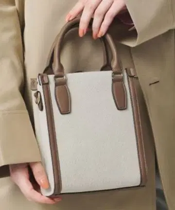 UNITED ARROWS 캔버스 콤비 미니 토트백 MD.BROWN