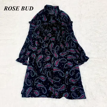 ROSE BUD 원피스 프리 사이즈 올 패턴 페이즐리 무늬 블랙