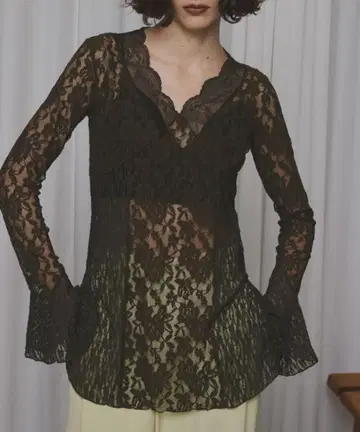 [Ameri] COMBINATION LACE TOP 레이스 상의 아메리