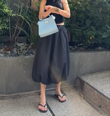 ZARA 블랙 벌룬 무릎 기장 스커트 튤 레이스