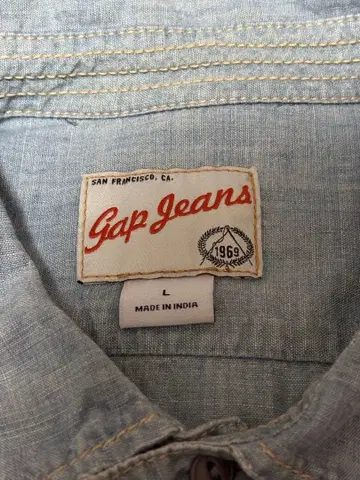 [ 올드 GAP ] Gap Jeans 긴팔 샴브레이 셔츠 라이트 블루 L