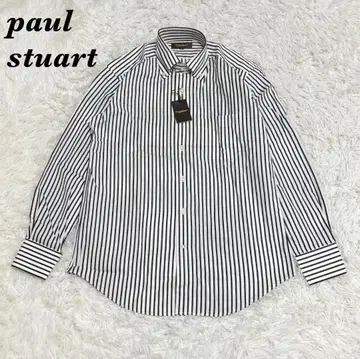 택 포함 Paul Stuart 긴팔 BD 셔츠 M 네이비 스트라이프