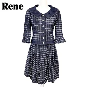 [ 새상품급 ] Rene 스커트 셋업 38 네이비 체크