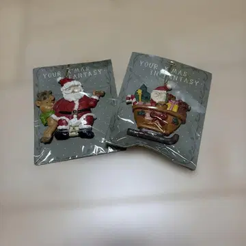 크리스마스 오너먼트 2종 세트 산타 루돌프 썰매