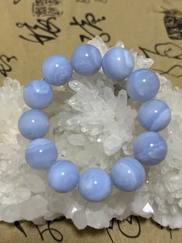 빅볼 블루 레이스 마노 팔찌 약 19.5mm 안지름 17.5cmm