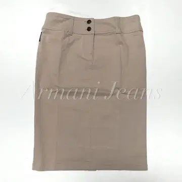 ARMANI JEANS 미디 기장 스커트 메탈 로고 버튼 베이지
