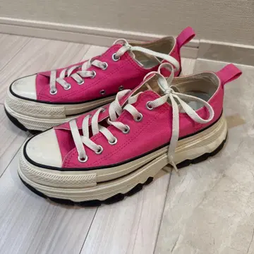 통굽 핑크 캔버스 스니커즈 올스타 23.5cm