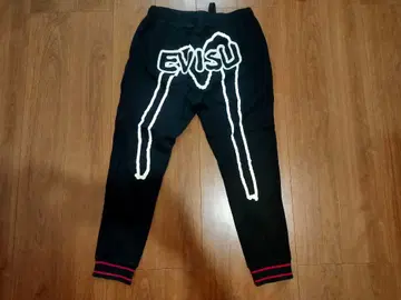 EVISU 에비수 조거 팬츠 맨투맨 빅 블랙 카모메