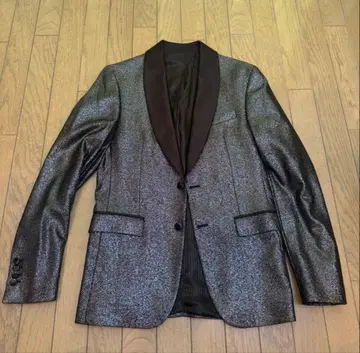 ZARA 테일러드 자켓 블랙과 실버 라메 반짝임