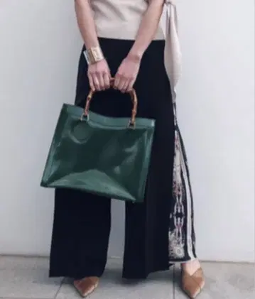 Ameri VINTAGE 레이어드 와이드 팬츠 블랙 M