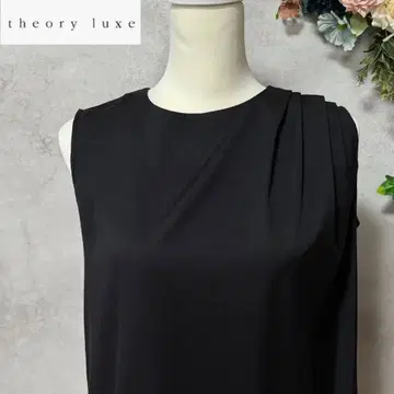 Theory luxe 슬리브리스 블라우스 상의 블랙 실크