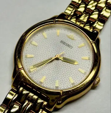 [ 작동 ] SEIKO 갤럭시 골드 컬러 손목시계 화이트 다이얼