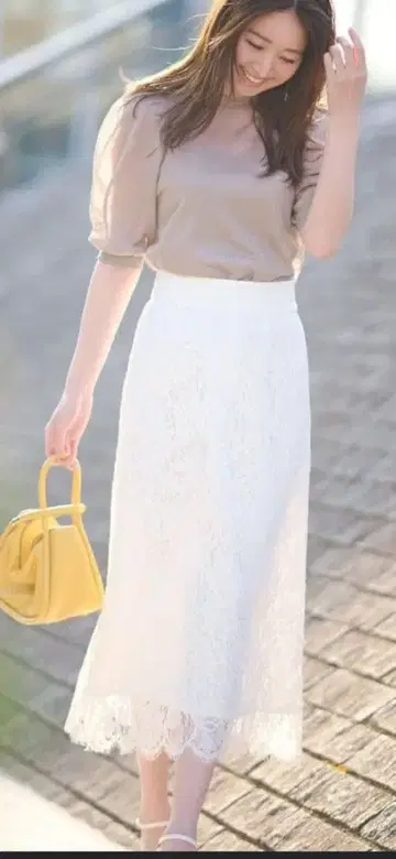 NATURAL BEAUTY BASIC 레이스 스커트