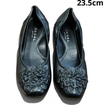 [새상품급] REGAL 발레 슈즈 블랙 23.5cm 플라워 장식 컴포트