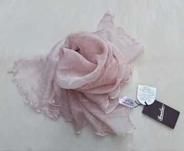 택 포함 새상품 볼사리노 실크 100% 스카프 페이즐리 무늬 핑크