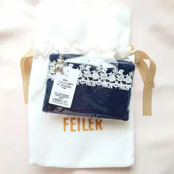 친택 레이스 FEILER 하이디 티슈 파우치 네이비 기프트 백 포함