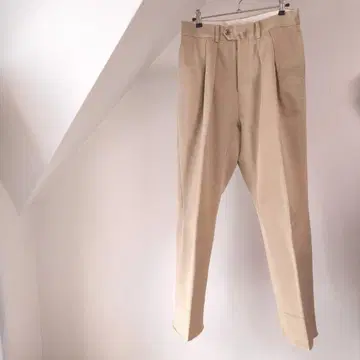 NEAT 치노 팬츠 베이지 능직 두꺼운 원단 일본제 코튼 투 턱 치노