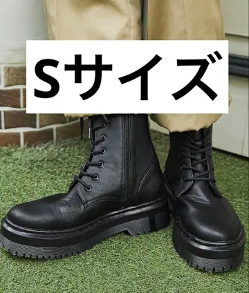 MONO-MART 레이스업 사이드 지퍼 부츠 블랙