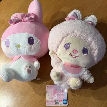 치무탄 x 마이멜로디 커플 딸기 리본 BIG 봉제 인형 세트