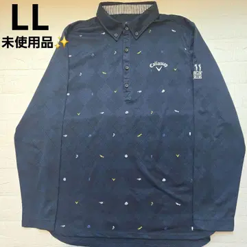 미사용품 캘러웨이 골프 긴팔 피케 셔츠 올 패턴 LL