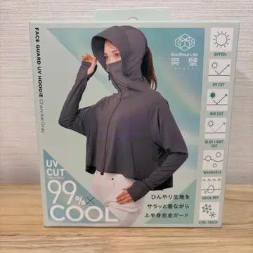 [ 새상품 ] [ 코지트 ] 상쾌한 벽 페이스 가드 UV 후드티 차콜 그레이 접촉 냉감