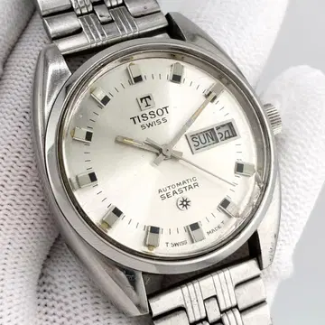 [ 작동 ] TISSOT 남성용 손목시계 오토매틱 SEASTAR 화이트 다이얼 기계식