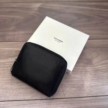 새상품급 Ron Herman 천연 가죽 코인 케이스 동전 지갑 블랙